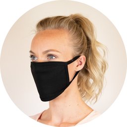 Herbruikbaar mondmasker uit katoen in diverse kleuren zwart