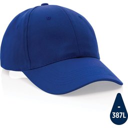 Impact 6 panel 280gr gerecycled katoenen cap met AWARE™ trac-blauw