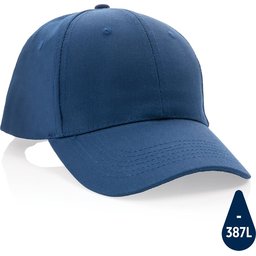 Impact 6 panel 280gr gerecycled katoenen cap met AWARE™ trac-donkerblauw