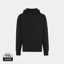 Iqoniq Yoho gerecycled katoen relaxed hoodie zwart