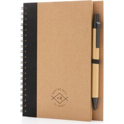 Kraft spiraal notitieboekje met pen-gepersonaliseerd