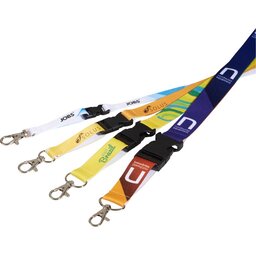 Lanyard met 1 zijde sublimatie voorzien van haak en buckle