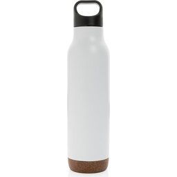 Lekvrije isoleer fles met kurk - 650 ml-wit-recht