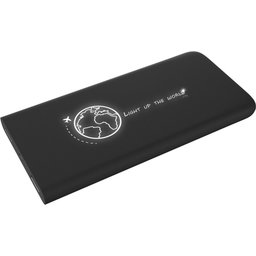 P18 powerbank voorzien van draadloze oplader en zuignapjes met oplichtend logo-gepersonaliseerd