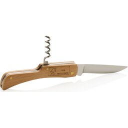 FSC® houten mes met flesopener