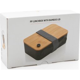 PP lunchbox met bamboe deksel en spork-doosje