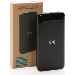 RCS standaard recycled plastic wireless powerbank-verpakt