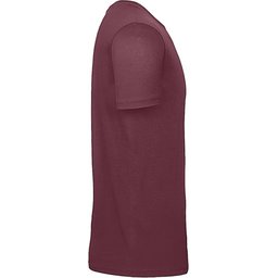 Ringgesponnen T-shirt-burgundy zijkant