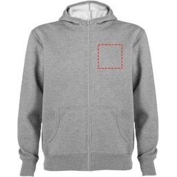 Roly Montblanc unisex hoodie met volledige rits bedrukken