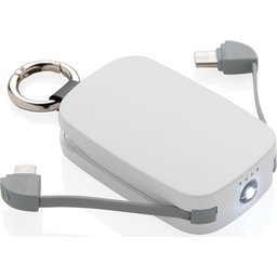 Sleutelhanger powerbank met geintegreerde kabels - 1200 mAh