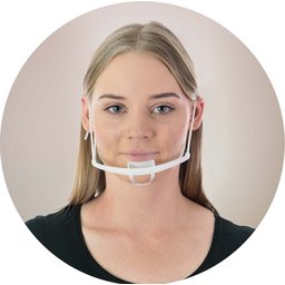 Transparant gezichtsmasker met verstelbare bandjes mondmasker