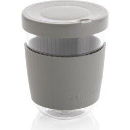 Ukiyo borosilicaat glas met siliconen deksel en sleeve-groen