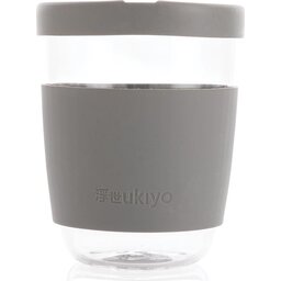 Ukiyo borosilicaat glas met siliconen deksel en sleeve-grijs-recht