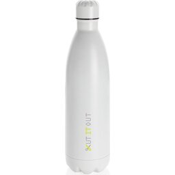 Unikleur vacuum roestvrijstalen fles 1L-wit gepersonaliseerd