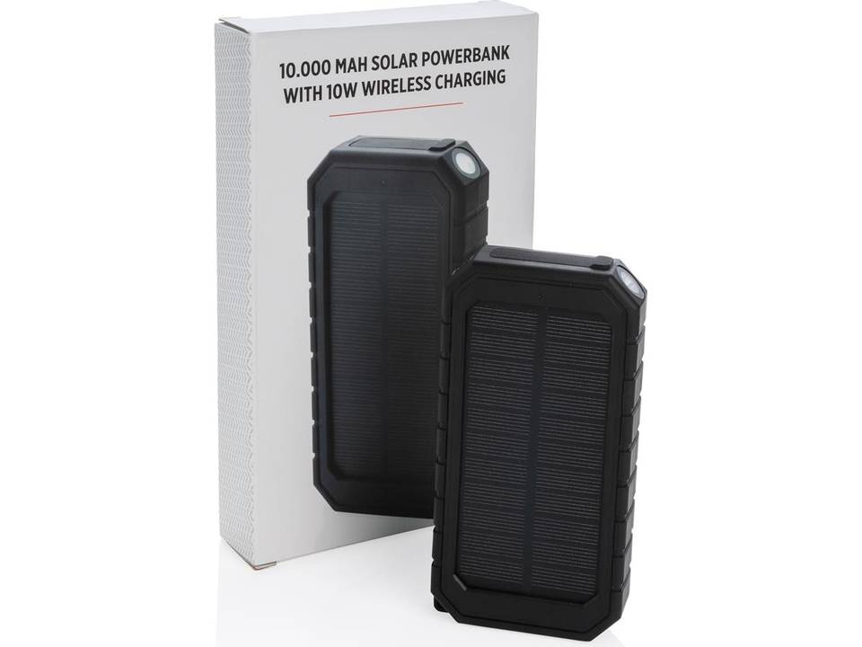 Solar Powerbank met draadloze oplader - 10.000 mAh  - 10 W 9
