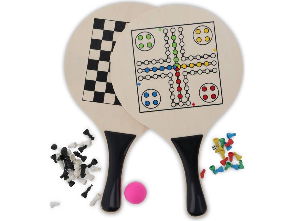 MDF strand tennis set met gezelsschapsspellen 3