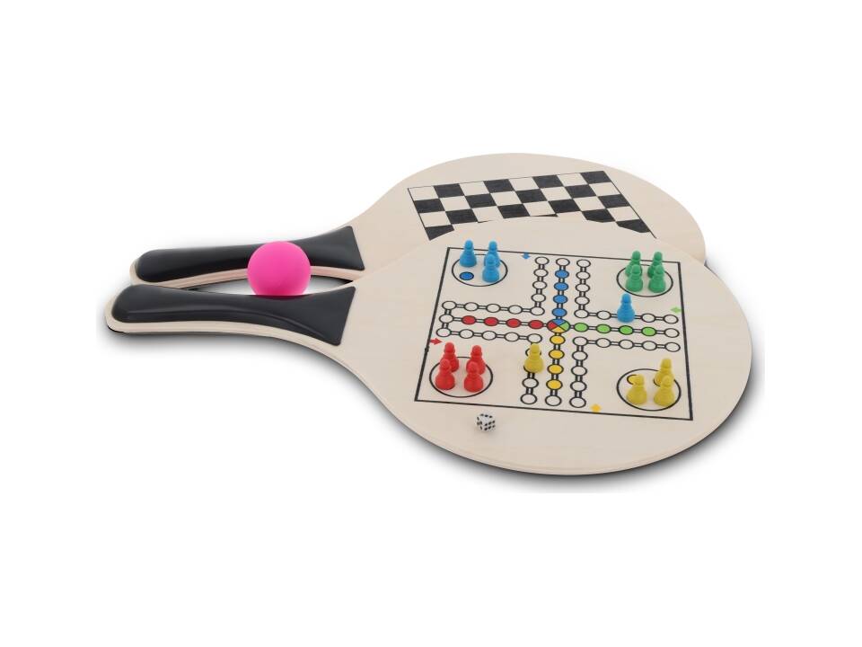 MDF strand tennis set met gezelsschapsspellen 4