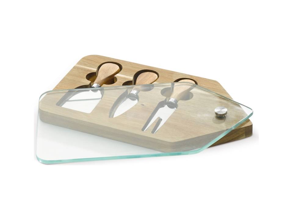 Glazen kaasplank met kaasmesjes 2