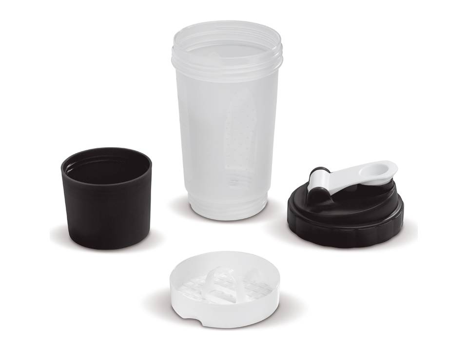 Shaker sportfles met opbergvakje voor sport supplementen - 500 ml 14