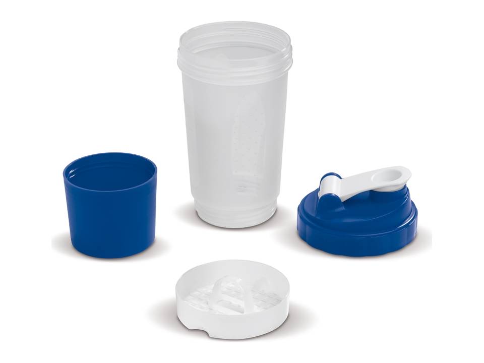 Shaker sportfles met opbergvakje voor sport supplementen - 500 ml 2