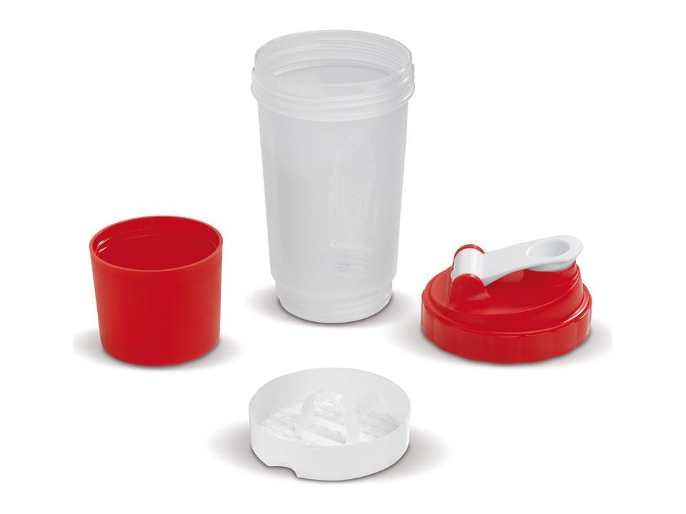 Shaker sportfles met opbergvakje voor sport supplementen - 500 ml 11