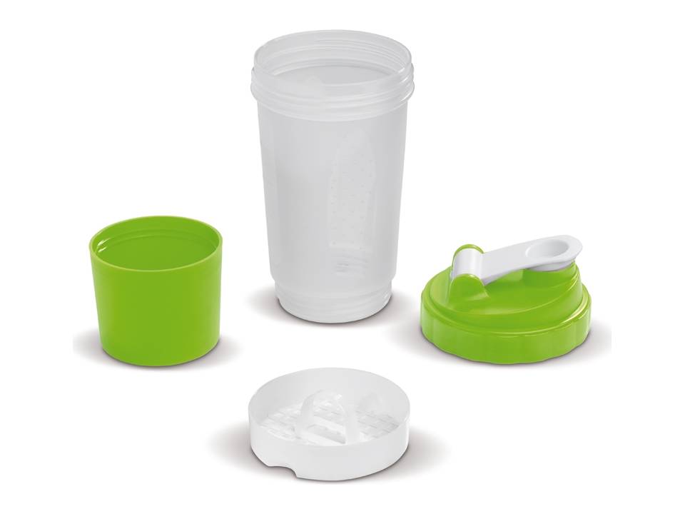Shaker sportfles met opbergvakje voor sport supplementen - 500 ml 6
