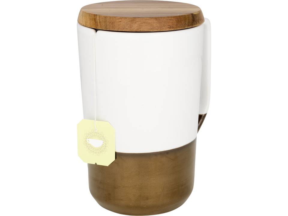Thee of koffiemok met houten deksel - 470 ml 9