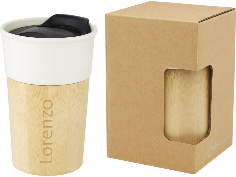 Pereira porseleinen mok met bamboe buitenwand - 320 ml 3