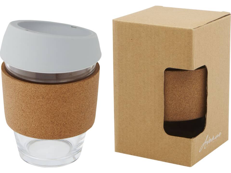 Lidan borosilicaat glazen beker met kurken grip en siliconen deksel - 360 ml 9