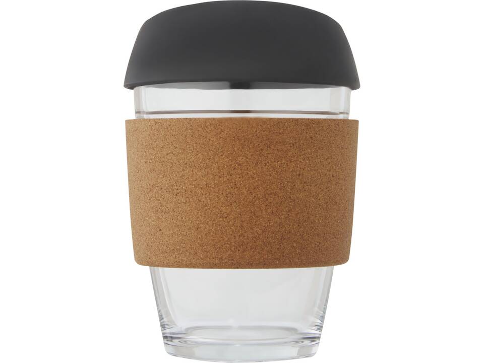 Lidan borosilicaat glazen beker met kurken grip en siliconen deksel - 360 ml 22