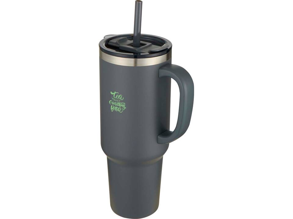 Sydney 1200 ml dubbelwandige RCS gecertificeerde vacuümgeïsoleerde mok van koper met rietje 30