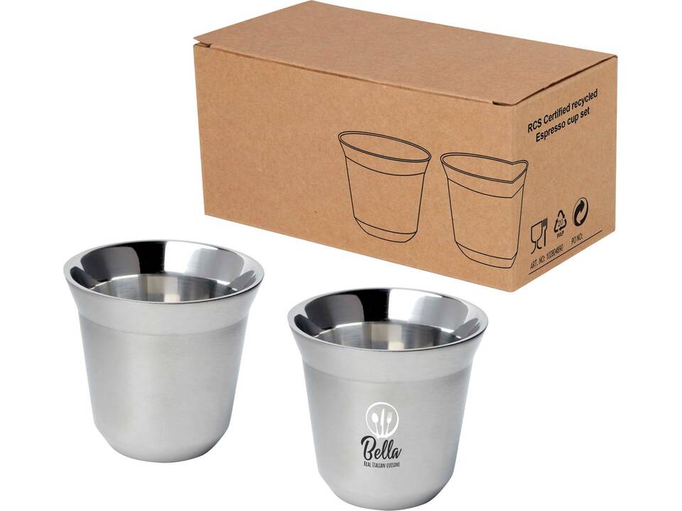 Duo 80 ml RCS gecertificeerde roestvrijstalen espressokopjesset 2