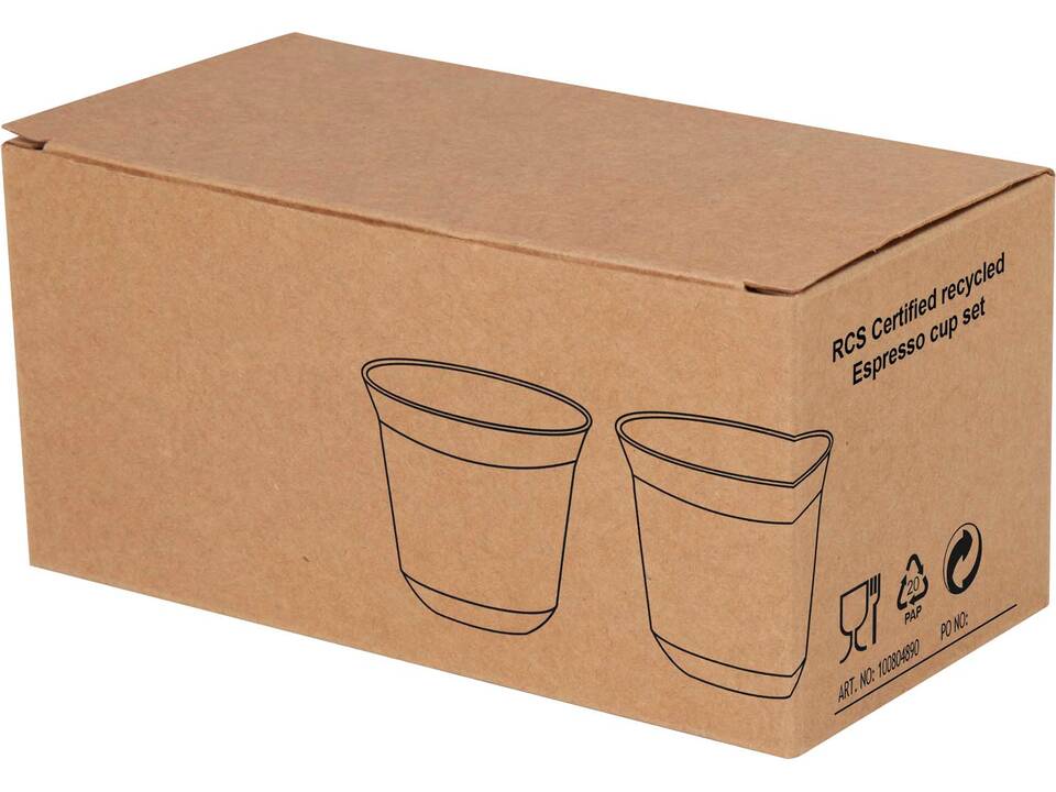 Duo 80 ml RCS gecertificeerde roestvrijstalen espressokopjesset 8