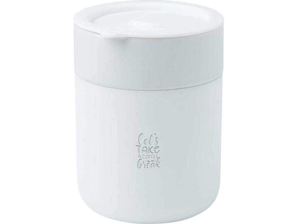 Java 330 ml beker van keramiek met siliconen wikkel en plastic deksel 1