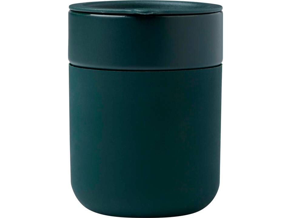 Java 330 ml beker van keramiek met siliconen wikkel en plastic deksel 14