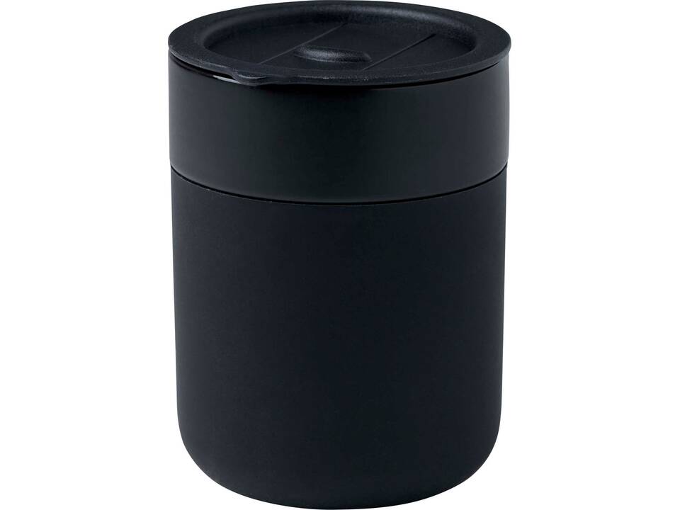 Java 330 ml beker van keramiek met siliconen wikkel en plastic deksel 18