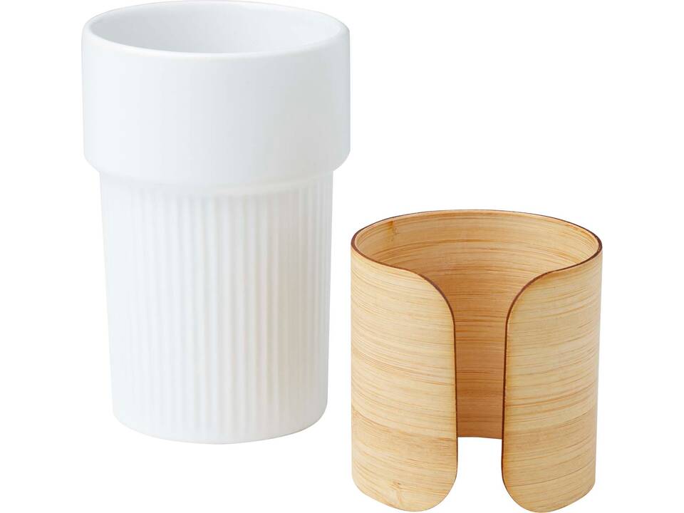Fika 340 ml beker met bamboe hoes 3