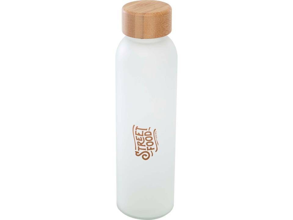 Lume 500 ml fles van mat natronkalkglas met bamboe deksel 1