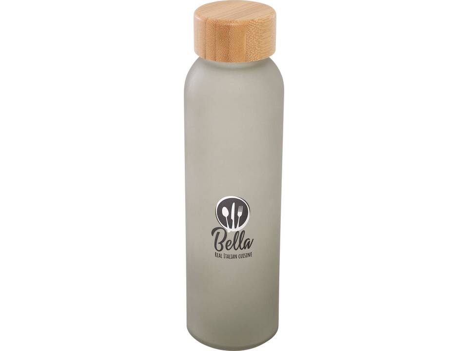 Lume 500 ml fles van mat natronkalkglas met bamboe deksel 6