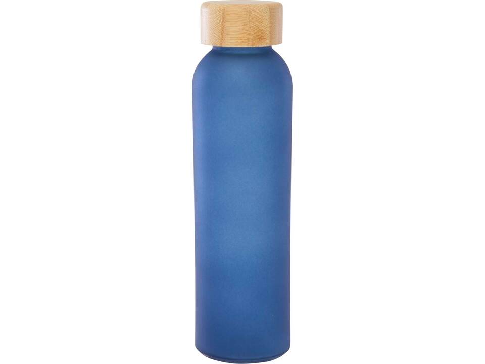 Lume 500 ml fles van mat natronkalkglas met bamboe deksel 12