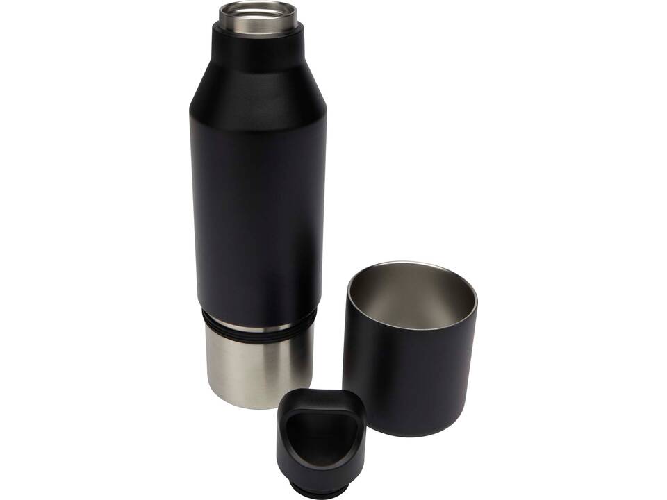 Odessy 600 ml RCS gecertificeerde, geïsoleerde fles van gerecycled roestvrijstaal met 300 ml beker 12