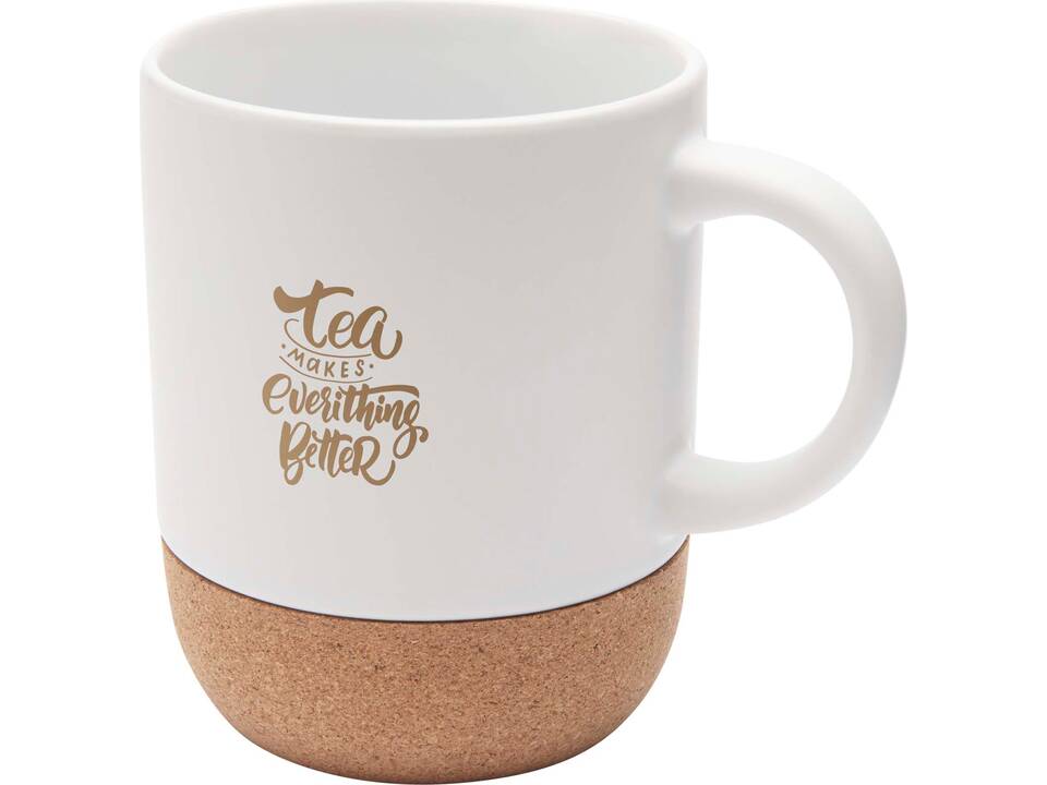 Billie 300 ml mok van keramiek met kurkdetails en matte afwerking 2