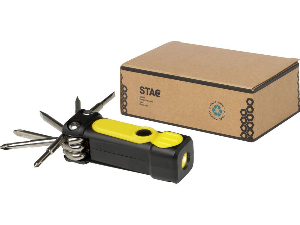 Octo 8-in-1 schroevendraaierset van RCS gerecycled plastic met zaklamp 4