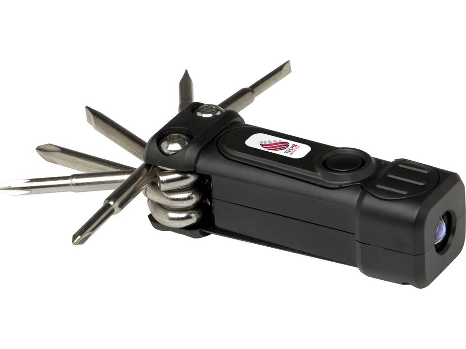 Octo 8-in-1 schroevendraaierset van RCS gerecycled plastic met zaklamp 8