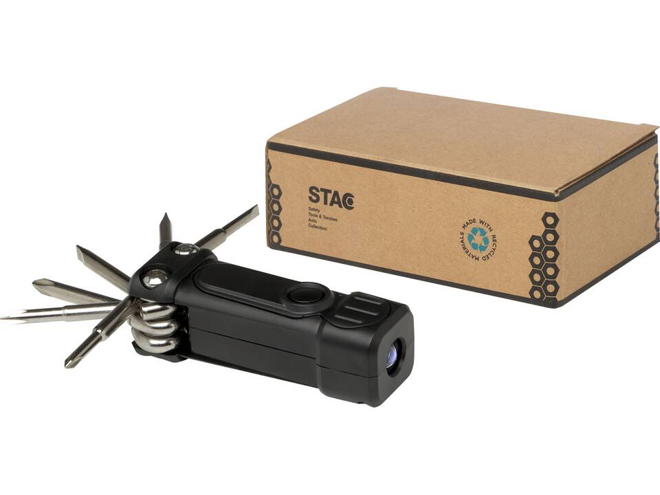 Octo 8-in-1 schroevendraaierset van RCS gerecycled plastic met zaklamp 11