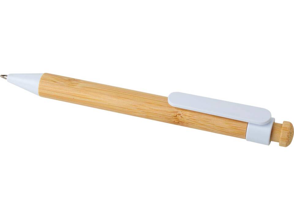 Rattan balpen van bamboe en gerecycled plastic (zwarte inkt) 5