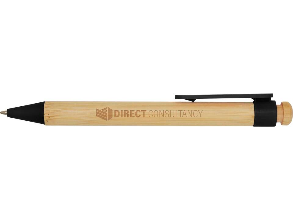 Rattan balpen van bamboe en gerecycled plastic (zwarte inkt) 18