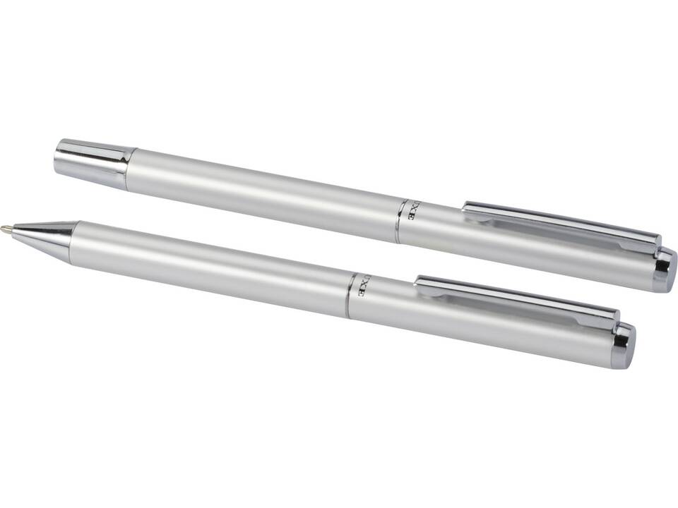 Lucetto cadeauset met balpen en rollerbalpen van gerecycled aluminium 4