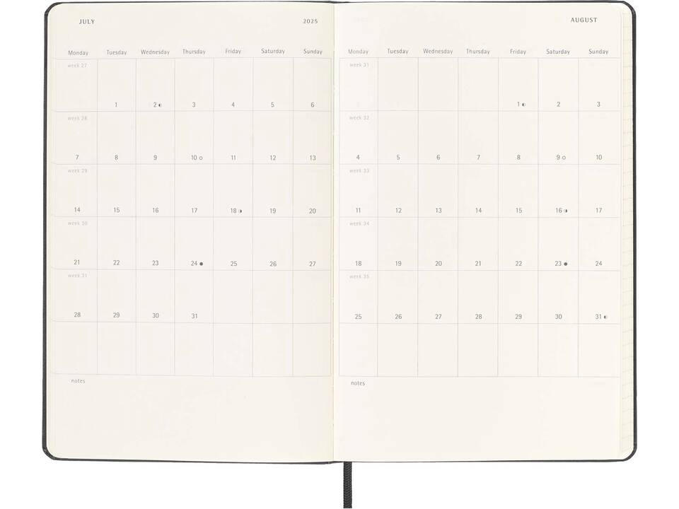 Moleskine verticale 2025 agenda voor 12 maanden met zachte kaft L 5