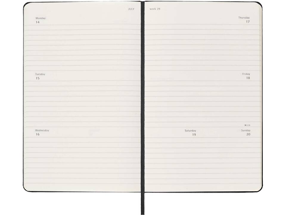 Moleskine 2025 horizontale week-agenda voor 12 maanden met harde kaft L 5